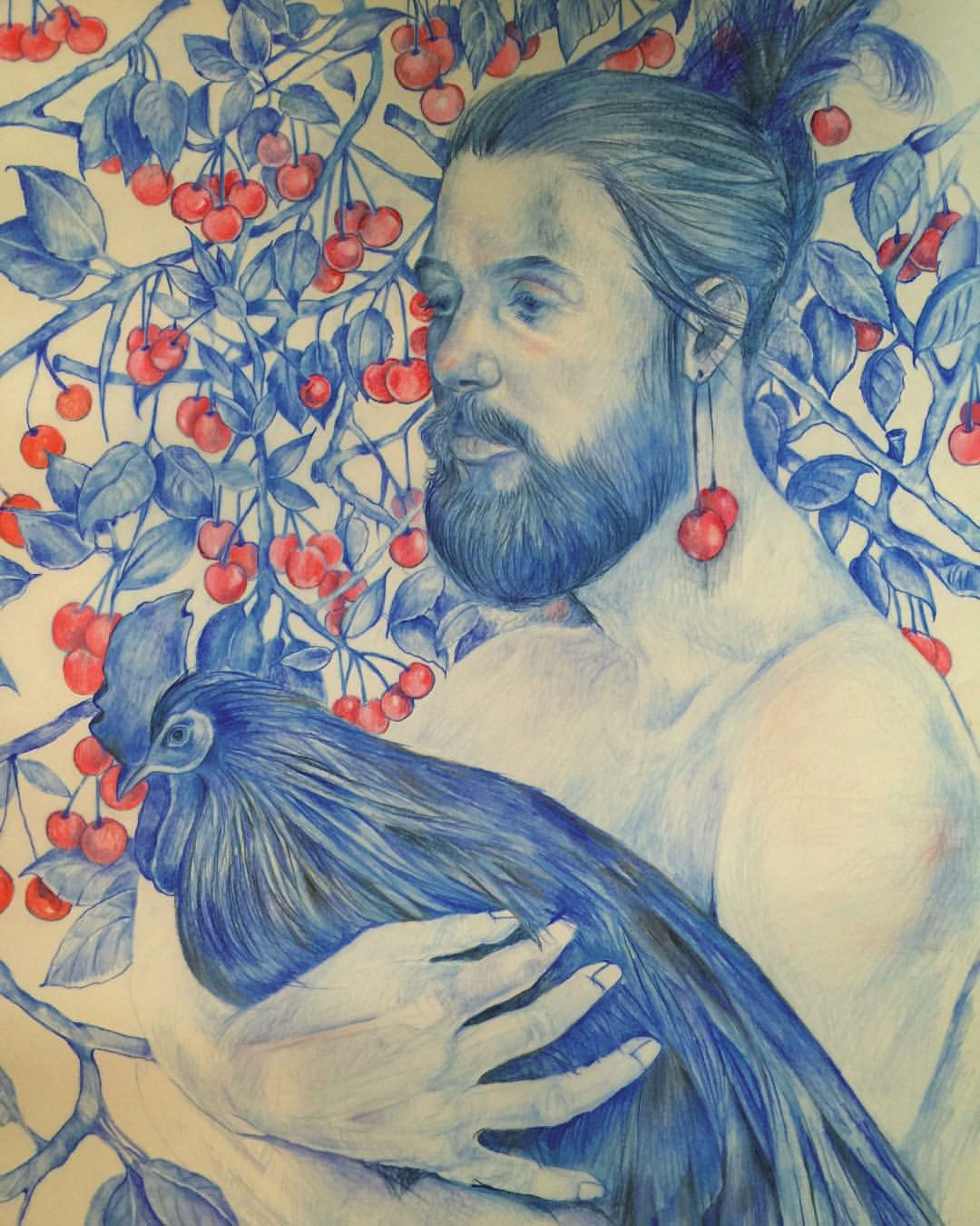 Ebrin Bagheri_Cherries, Rooster and I